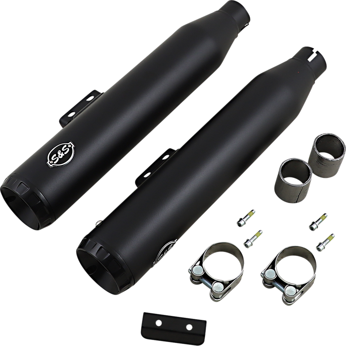 S&S CYCLE Grand National Slip-On Mufflers - Black 550-0754B