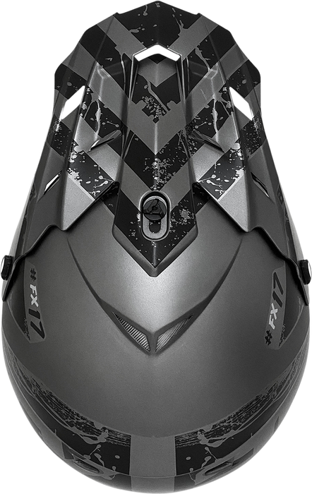 AFX FX-17Y Motorcycle Helmet - Attack - Frost Gray/Matte Black - Medium 0111-1397