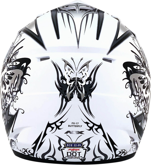 AFX FX-17Y Motorcycle Helmet - Butterfly - Matte White - Medium 0111-1391