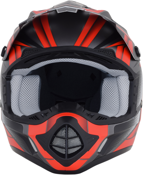 AFX FX-17 Motorcycle Helmet - Force - Frost Gray/Red - XS 0110-5202