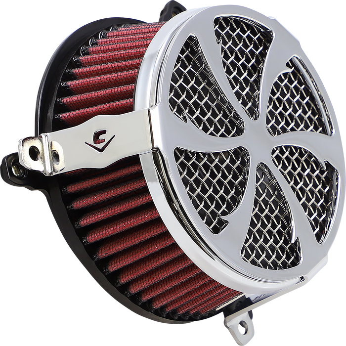 COBRA Air Filter - Swept - Chrome 606-0102-01-SB