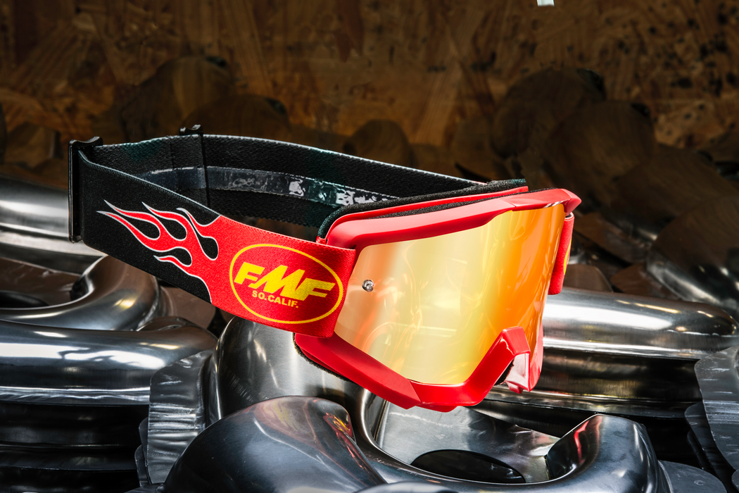 FMF PowerCore Goggles - Flame - Red - Red Mirror F-50051-00008 2601-3009