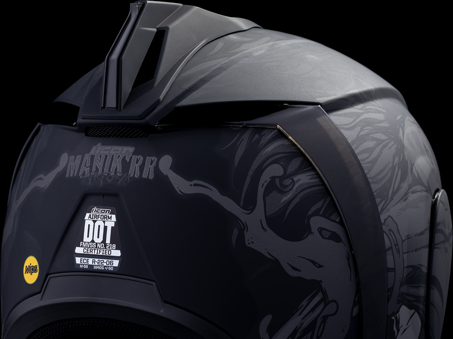 ICON Airform™ Motorcycle Helmet - Manik'RR - MIPS® - Dark Black - Large 0101-17006