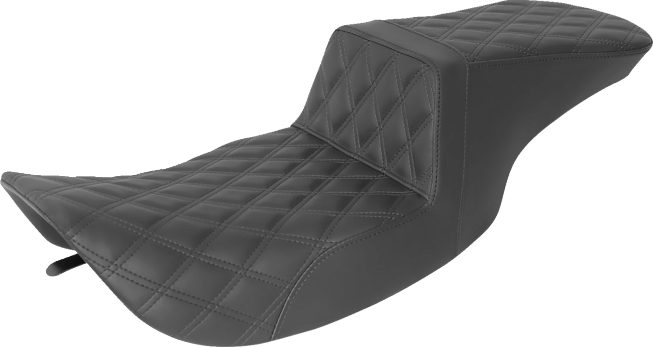 SADDLEMEN Step-Up Seat - Full Lattice Stitch - Black - FLH 897-06-195