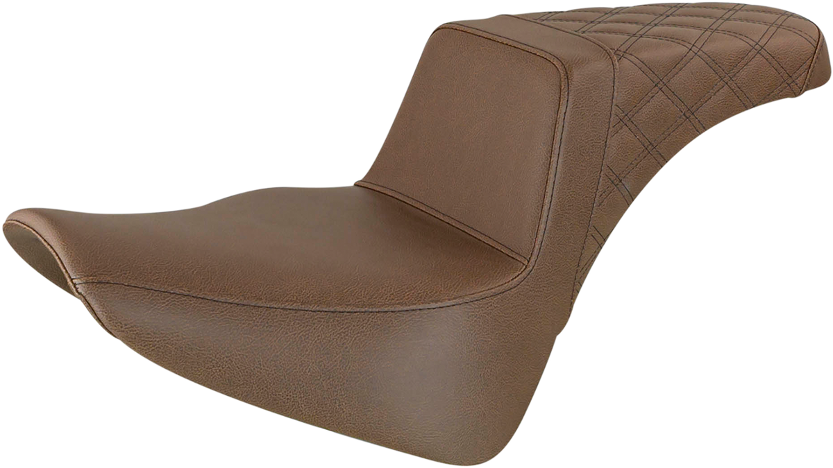 SADDLEMEN Step-Up Seat - Rear Lattice Stitch - Brown 818-33-173BR