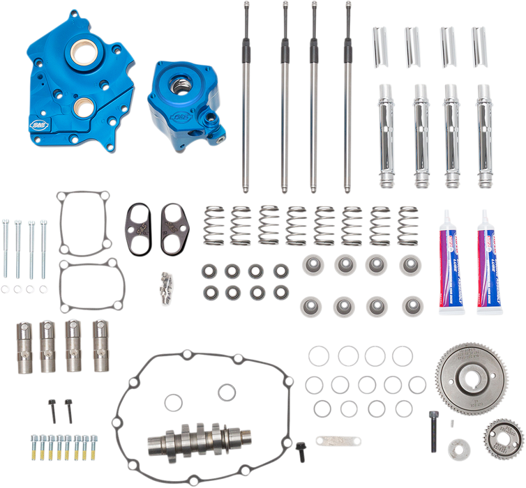 S&S CYCLE Cam Chest Kit with Plate M8 - Gear Drive - Oil Cooled - 550 Cam - Chrome Pushrods 310-1083A