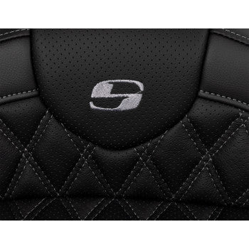 SADDLEMEN Roadsofa™ Seat - with Backrest - Dark Gray Stitch - FL '08-'23 A808-07R-182GRE