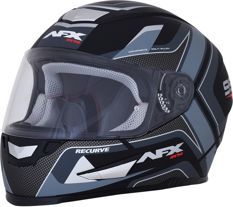 AFX FX-99 Motorcycle Helmet - Recurve - Matte Black/Gray - Small 0101-11136