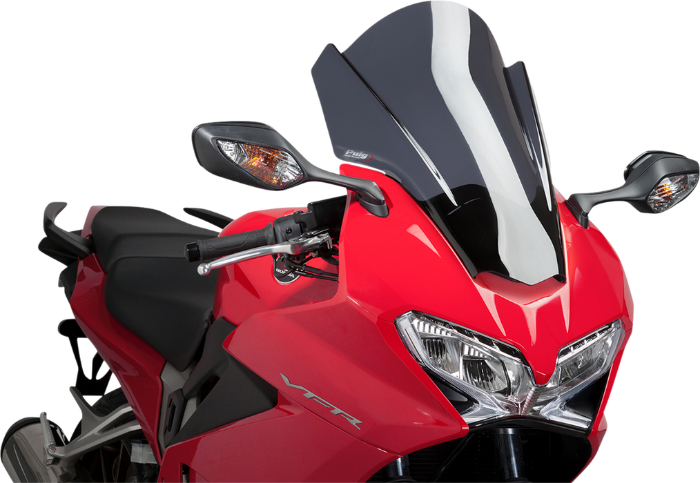 Honda VFR800F Interceptor 2015 Windscreen, Puig HI-TECH PARTS Race in Dark Smoke 7007F