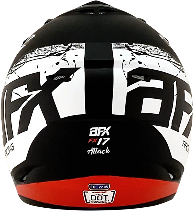 AFX FX-17 Motorcycle Helmet - Attack - Matte Black/Red - XL 0110-7152