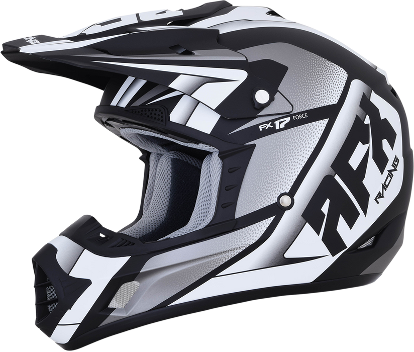 AFX FX-17 Motorcycle Helmet - Force - Matte Black/White - Large 0110-5199