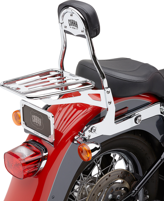 COBRA Backrest Kit - 14" - Chrome - Softail 602-2002