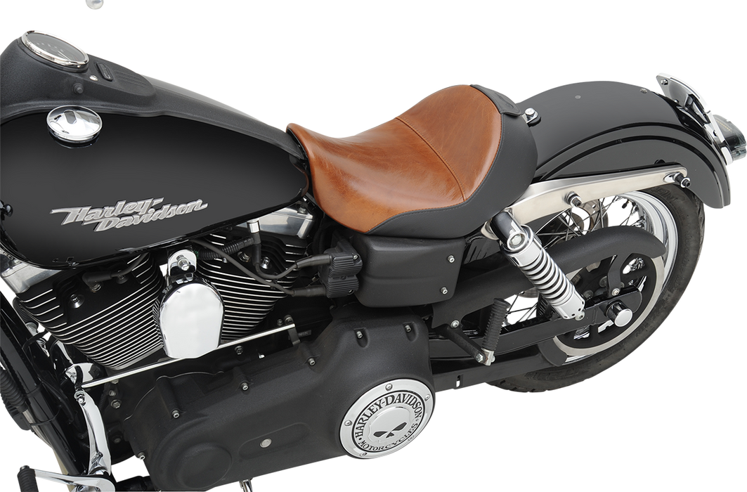 SADDLEMEN Seat - Renegade Lariat Solo - Smooth - Brown - Dyna 806-04-0041B