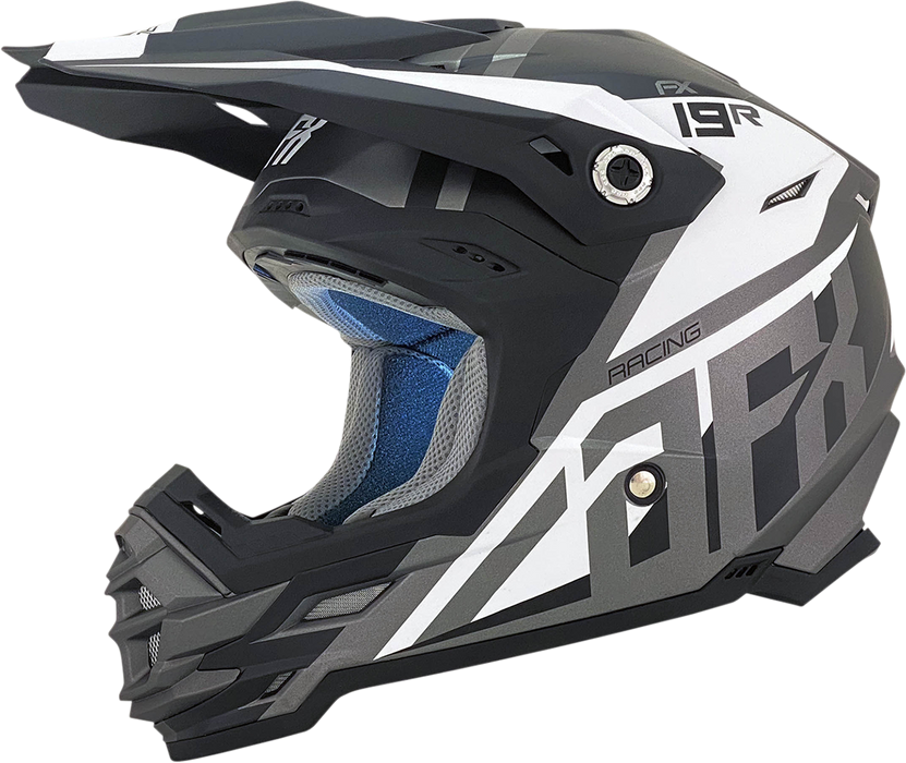 AFX FX-19R Motorcycle Helmet - Racing - Frost Gray - XL 0110-7076