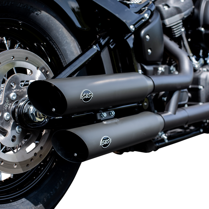 S&S CYCLE Slash Cut Race Mufflers - Black 550-0735