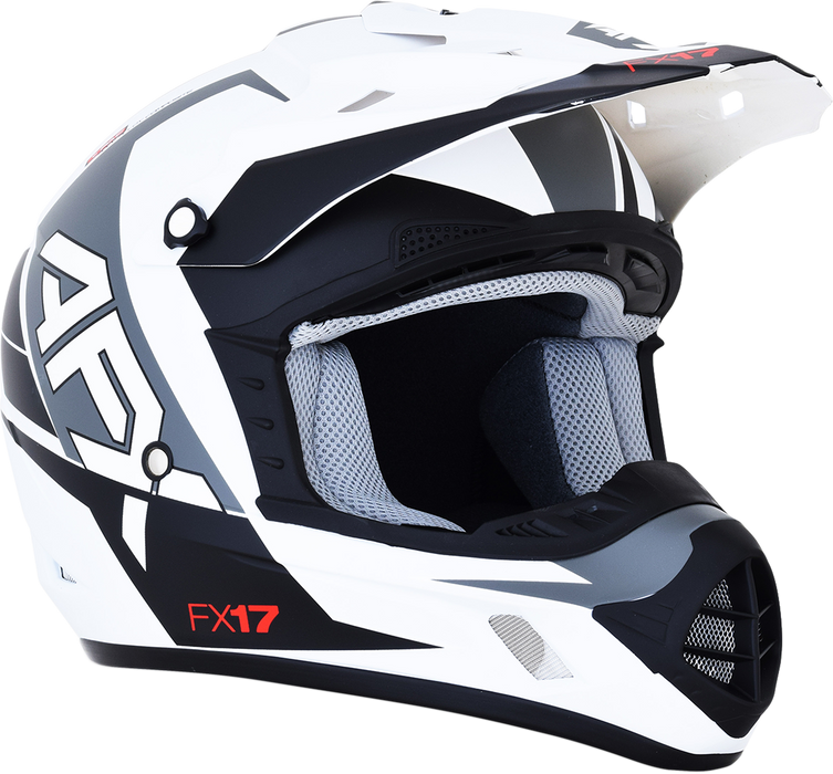 AFX FX-17 Motorcycle Helmet - Aced - Matte White/White - 2XL 0110-6498