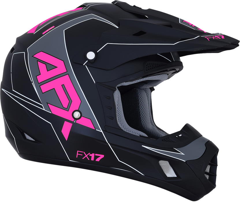 AFX FX-17 Motorcycle Helmet - Aced - Matte Black/Pink - XS 0110-6509