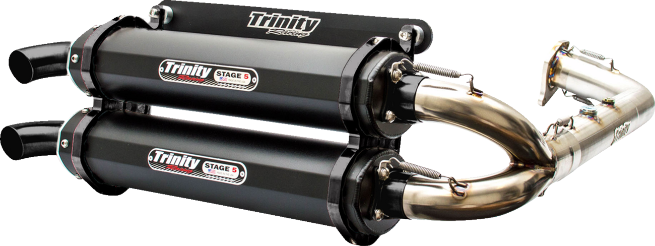 TRINITY RACING Stage 5 Dual Exhaust - Cerakote Black TR-4153D-C2