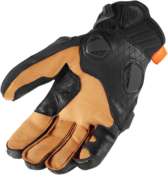 ICON Hypersport™ Short Motorcycle Leather Gloves - Black - Large 3301-3535