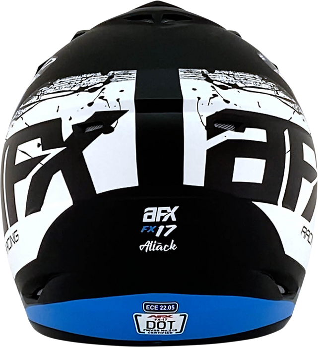 AFX FX-17Y Motorcycle Helmet - Attack - Matte Black/Blue - Medium 0111-1409