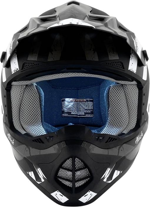 AFX FX-17 Motorcycle Helmet - Attack - Matte Black/Silver - Large 0110-7145