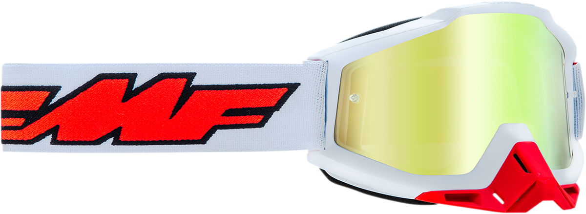 FMF PowerBomb Goggles - Rocket - White - True Gold F-50037-00004 2601-2981