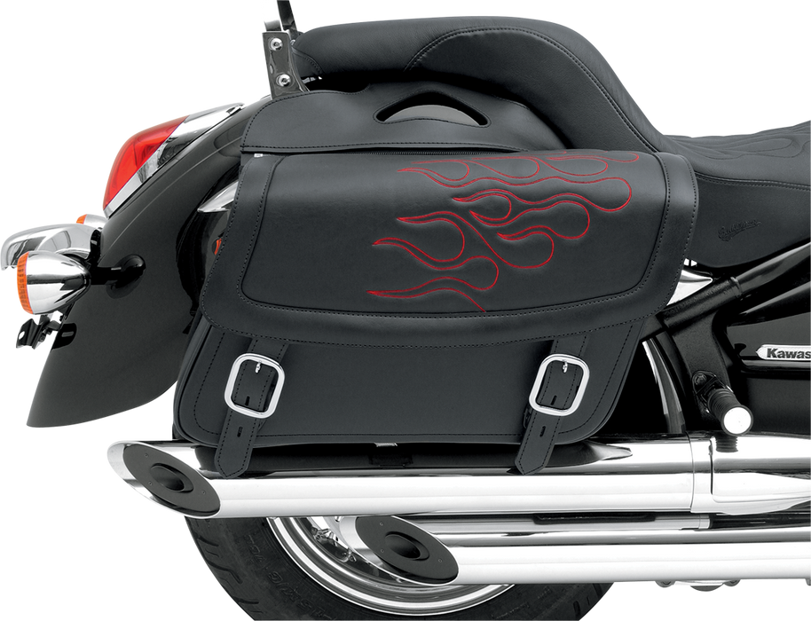 SADDLEMEN Flame Saddlebag - Red - Medium X021-05-0402