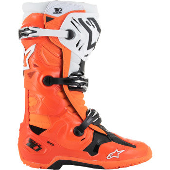 ALPINESTARS Tech 10 Enduro Boots - Fluorescent Orange/Black/White - US 12 2010025-4512-12