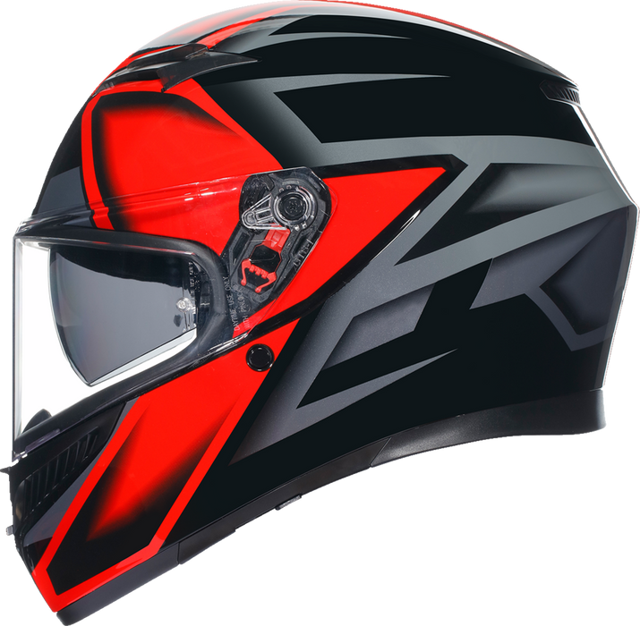 AGV K3 Motorcycle Helmet - Compound - Black/Red - Large 2118381004009L