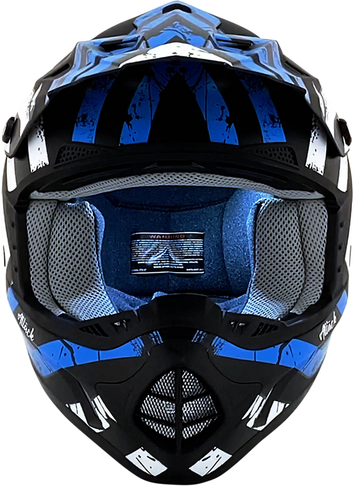 AFX FX-17 Motorcycle Helmet - Attack - Matte Blue/Black - XS 0110-7160