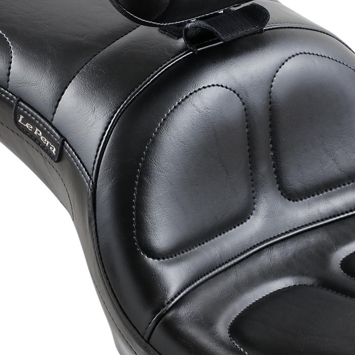 LE PERA Maverick Seat - With Backrest - Stitched - Black - FXD '06-'17 LK-970BR