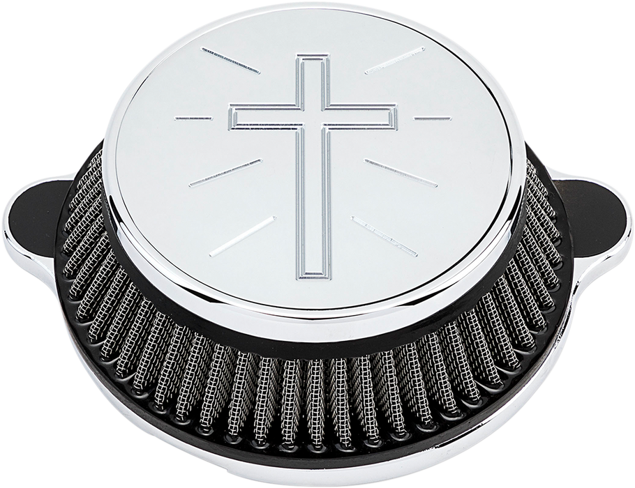 LA CHOPPERS Cross Air Cleaner - Chrome - M8 LA-2395-03