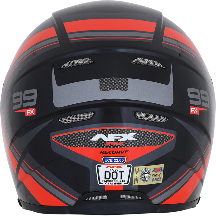 AFX FX-99 Motorcycle Helmet - Recurve - Black/Red - Large 0101-11113