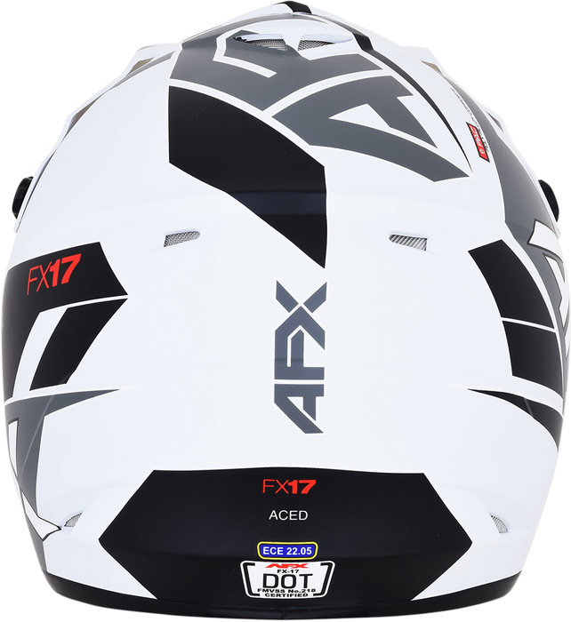 AFX FX-17 Helmet - Aced - Matte White/White - Small 0110-6494