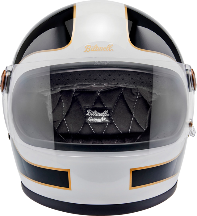 BILTWELL Gringo S Motorcycle Helmet - Gloss White/Black Tracker - XS 1003-566-501