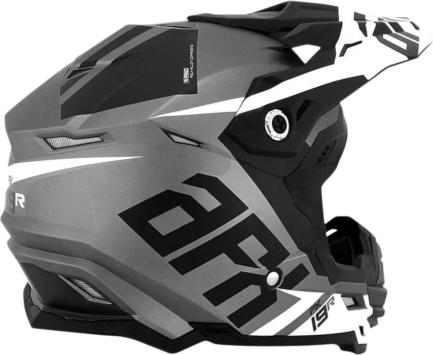 AFX FX-19R Motorcycle Helmet - Racing - Frost Gray - Large 0110-7075