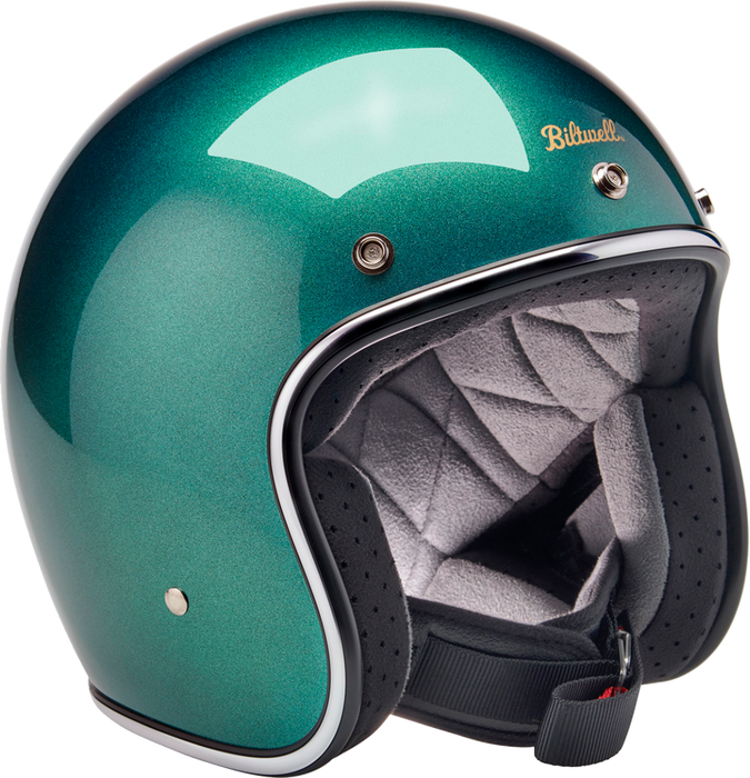 BILTWELL Bonanza Motorcycle Helmet - Metallic Catalina Green - XS 1001-358-201