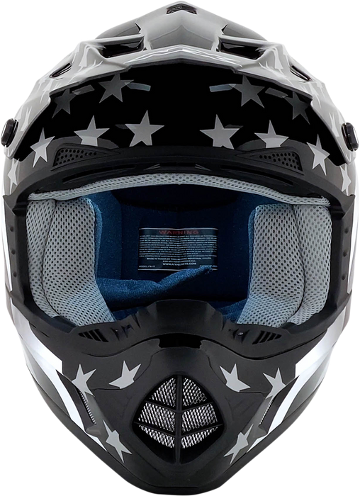 AFX FX-17 Motorcycle Helmet - Flag - Stealth - XS 0110-2362