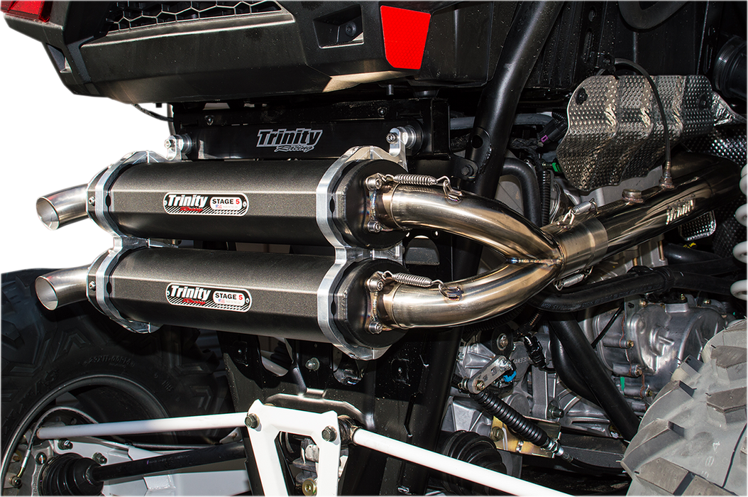 TRINITY RACING Stage 5 Dual Exhaust - Black TR-4153D-BK