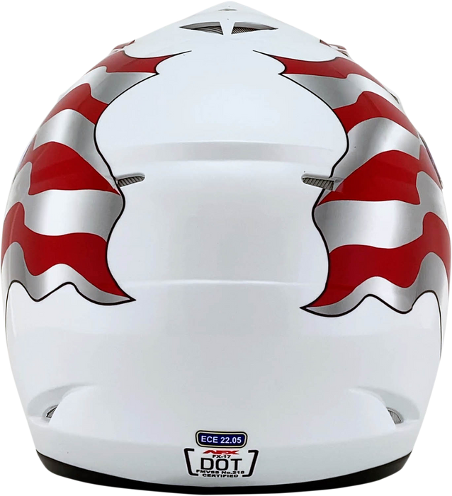 AFX FX-17 Motorcycle Helmet - Flag - White - Medium 0110-2376