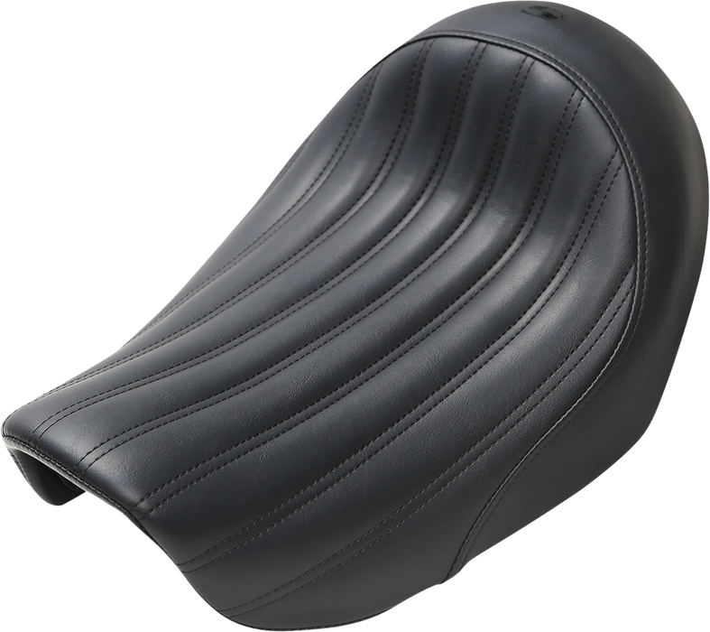 SADDLEMEN Knuckle Solo Seat - Ribbed - Black - Dyna 806-04-0023