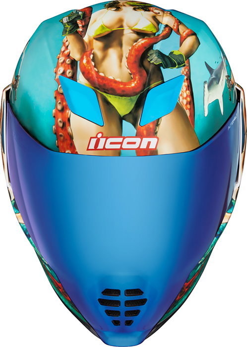 ICON Airflite™ Motorcycle Helmet - Pleasuredome4 - Blue - Small 0101-15001