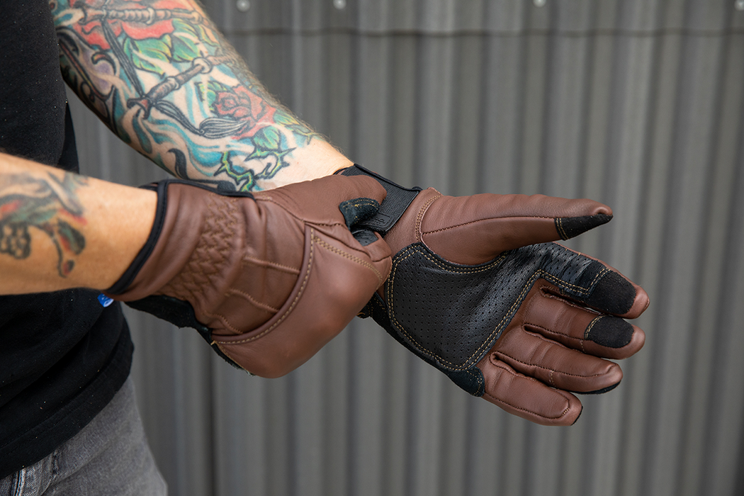 BILTWELL Belden Gloves - Chocolate/Black - Medium 1505-0201-303