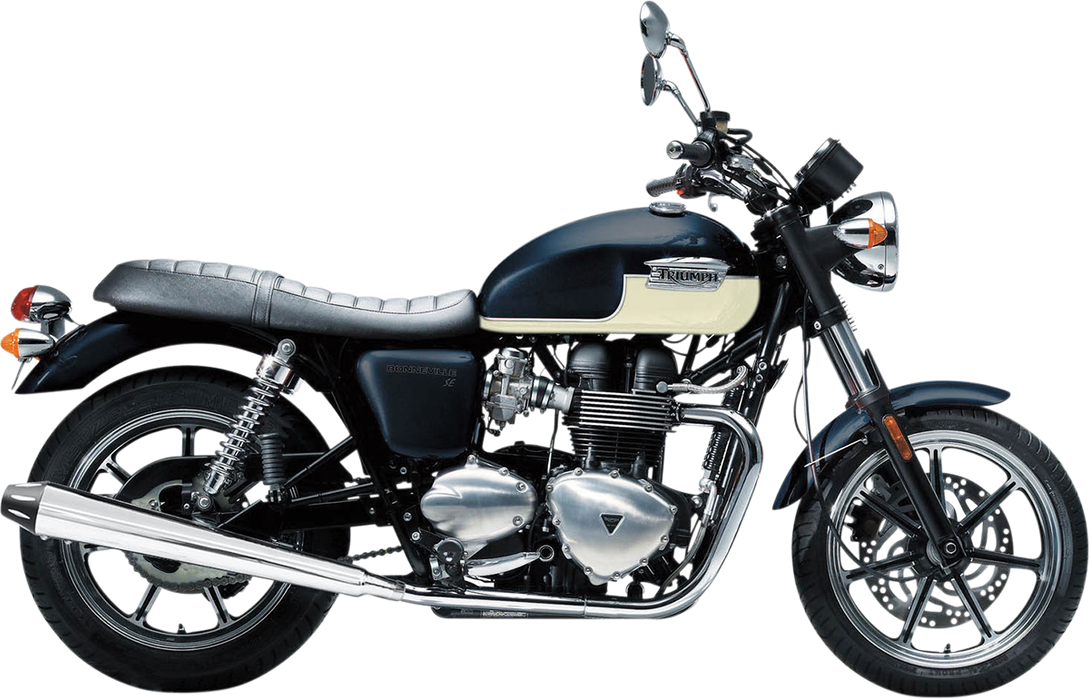 BASSANI XHAUST 3.5" Mufflers - Chrome/Black Triumph  Bonneville SE 2009-2016 7B37K