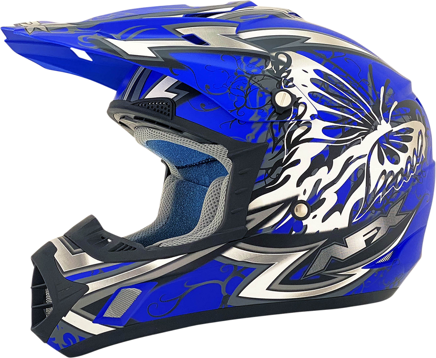 AFX FX-17 Motorcycle Helmet - Butterfly - Matte Blue - XS 0110-7121