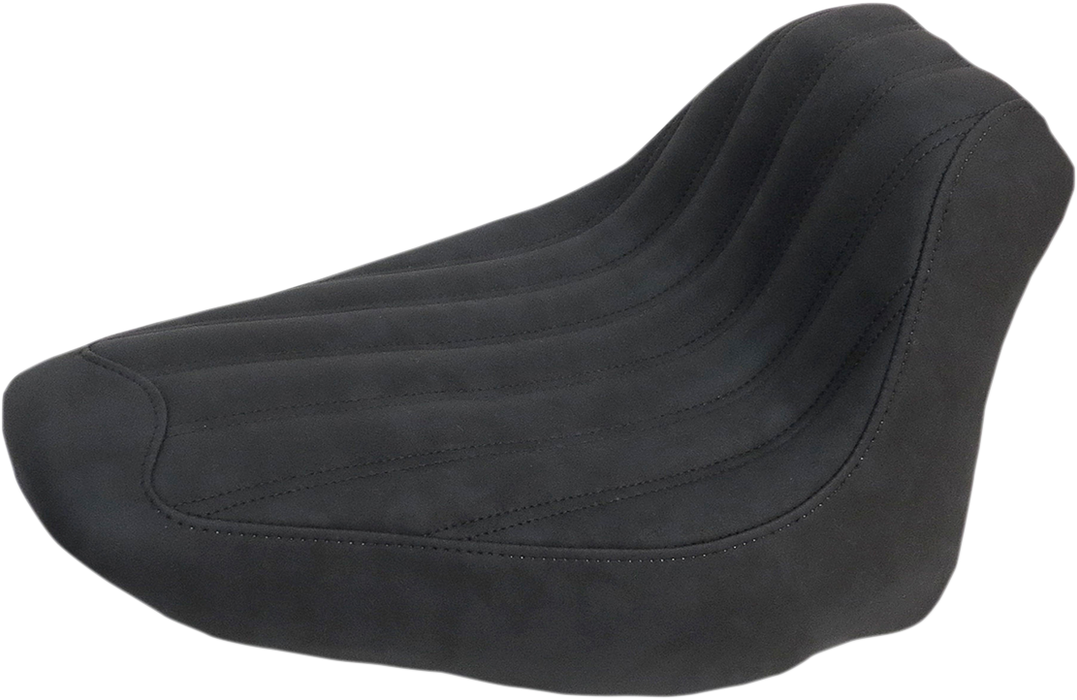 SADDLEMEN Knuckle Solo Seat - Ribbed - Black - FLSTC 806-15-0023