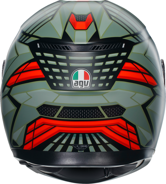 AGV K3 Helmet - Decept - Matte Black/Green/Red - Large 2118381004010L