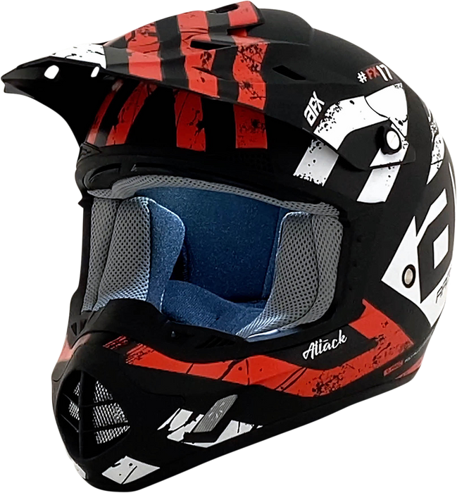 AFX FX-17 Motorcycle Helmet - Attack - Matte Black/Red - XS 0110-7148