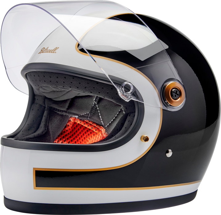 BILTWELL Gringo S Motorcycle Helmet - Gloss White/Black Tracker - XS 1003-566-501