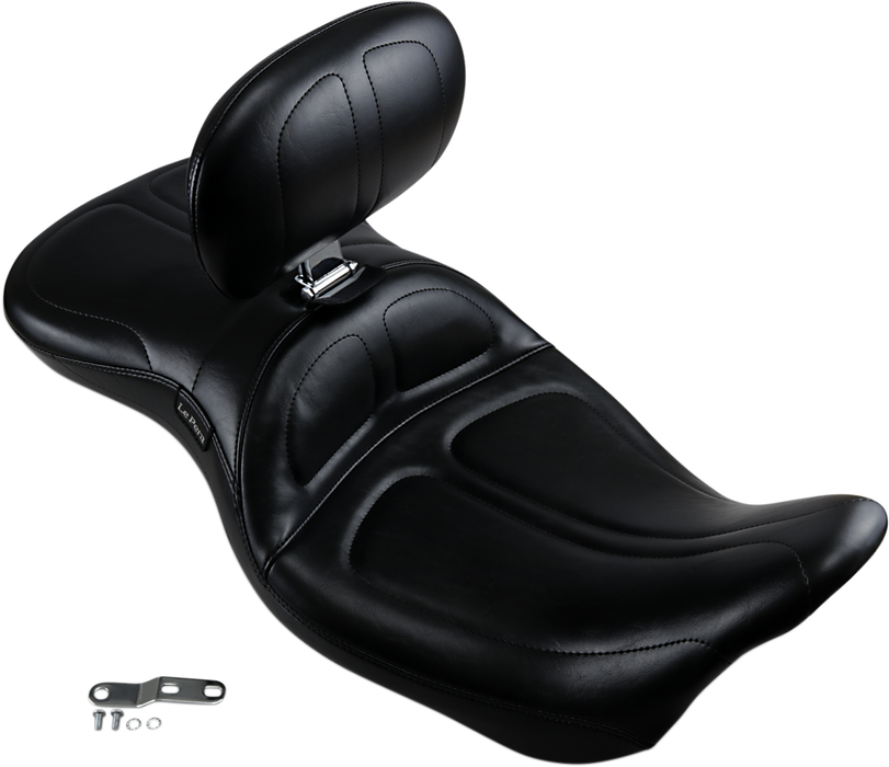 LE PERA Maverick Seat - With Backrest - Stitched - Black - FL '08-'22 LK-957BR